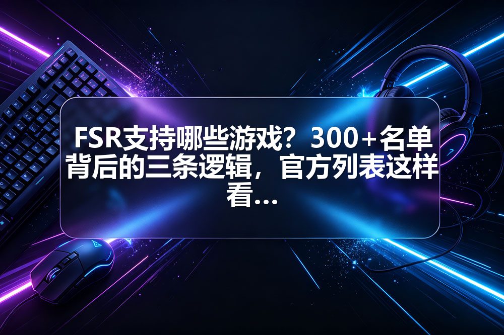 FSR支持哪些游戏?300+名单背后的三条逻辑,官方列表这样看