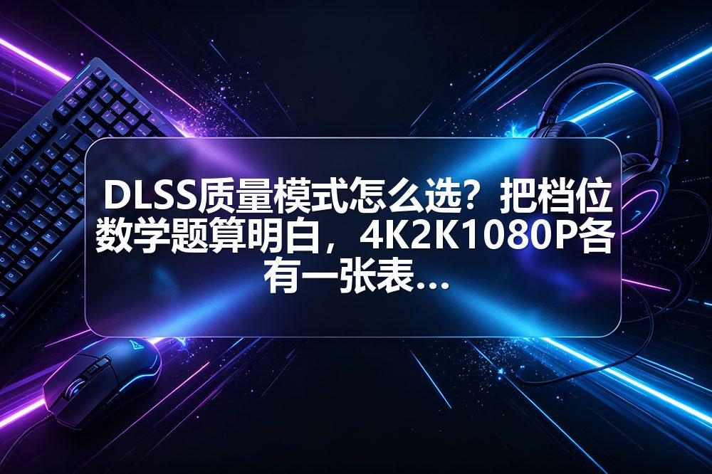 DLSS质量模式怎么选？把档位数学题算明白，4K2K1080P各有一张表
