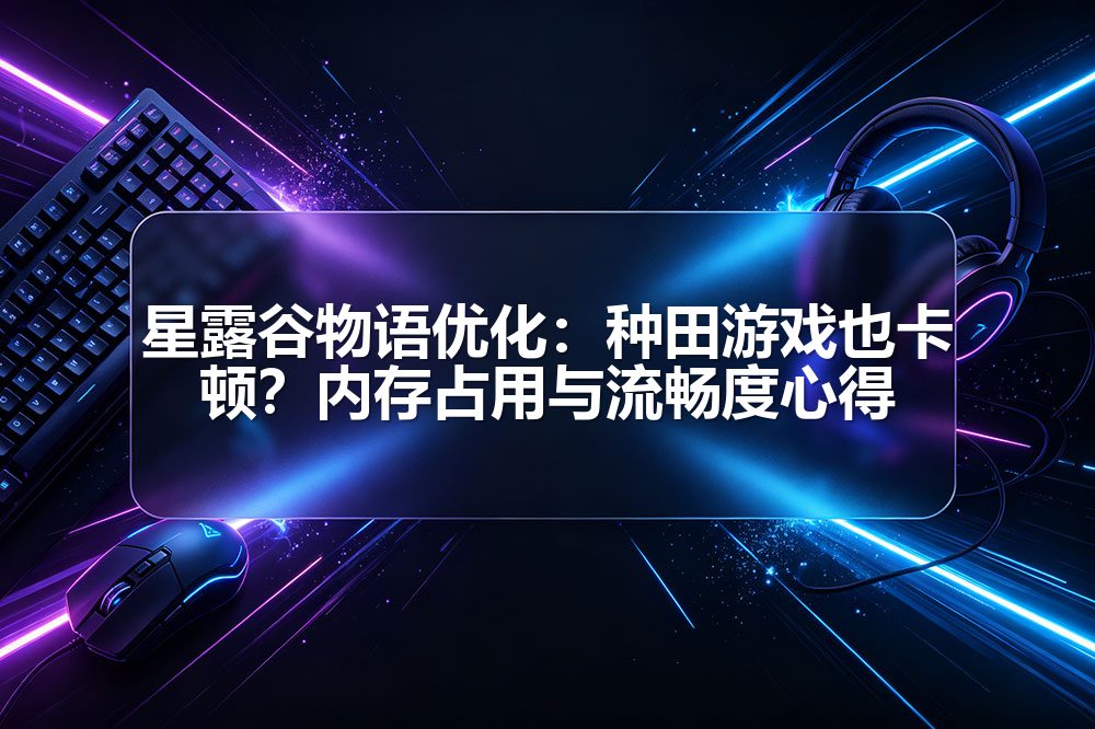 星露谷物语优化:种田游戏也卡顿?内存占用与流畅度心得