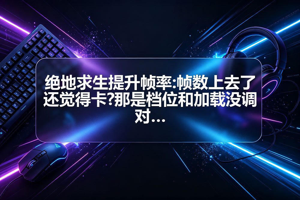 绝地求生提升帧率:帧数上去了还觉得卡?那是档位和加载没调对