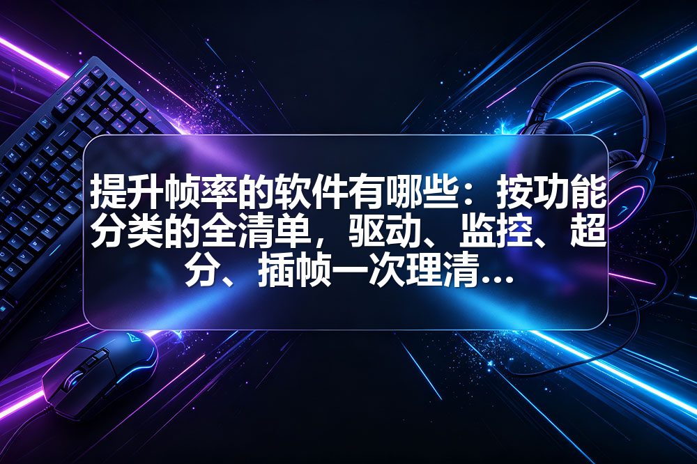 提升帧率的软件有哪些:按功能分类的全清单,驱动、监控、超分、插帧一次理清