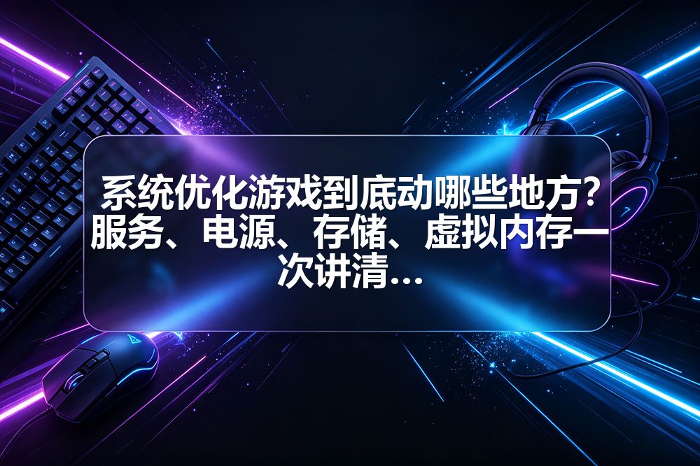 系统优化游戏到底动哪些地方？服务、电源、存储、虚拟内存一次讲清