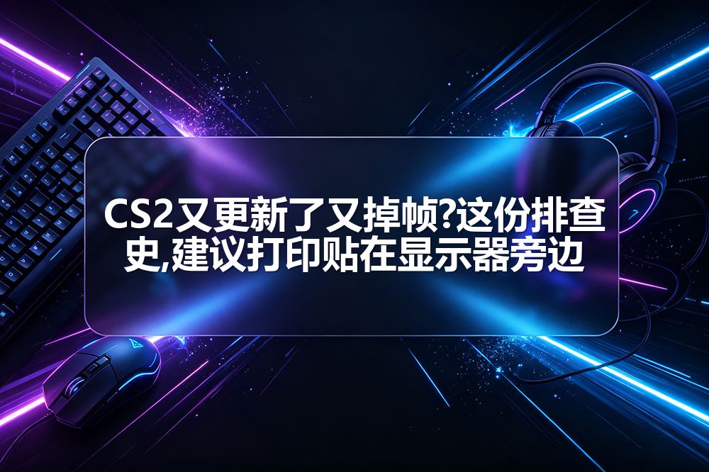 CS2又更新了又掉帧?这份排查史,建议打印贴在显示器旁边